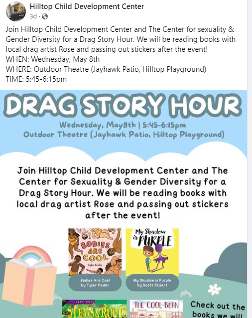 Superheroes banned from KU daycare, but drag queen story hour gets a thumbs up